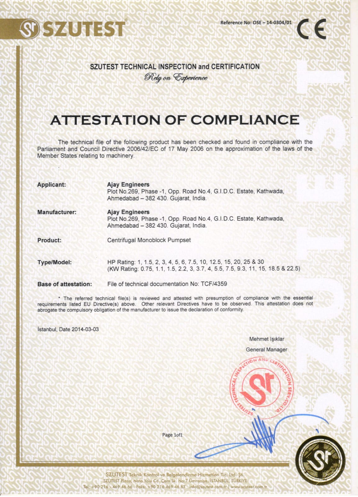 Certificate 1